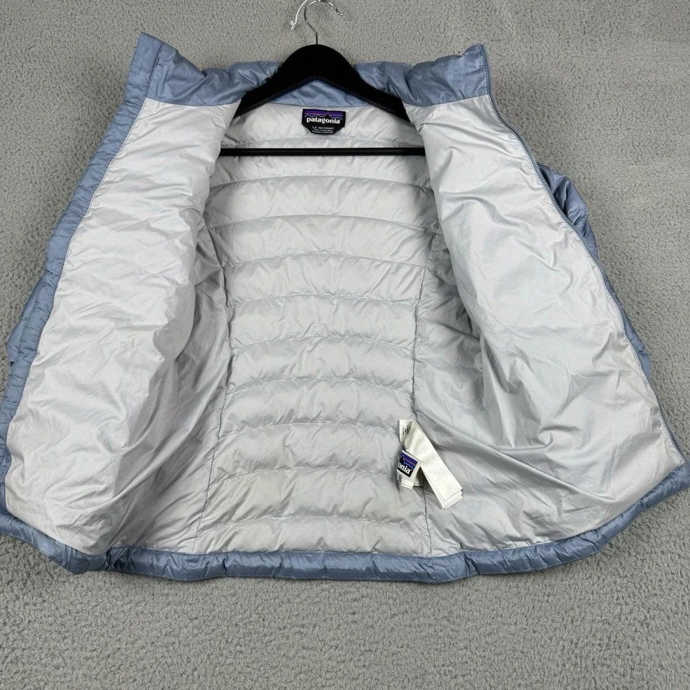 Patagonia Jacket Kids Large 12 Sky Blue Youth Down Sweater‎ Puffer Coat Full Zip